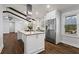 Spacious kitchen featuring a central island, stainless steel appliances, and modern white cabinetry at 4178 Castle Pines Ct, Tucker, GA 30084
