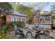 Inviting backyard with a fire pit, seating area, hot tub, and lush landscaping, perfect for relaxation and entertainment at 313 5Th Ne St, Atlanta, GA 30308