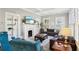 Cozy living room featuring custom built-ins, a fireplace and abundant natural light at 313 5Th Ne St, Atlanta, GA 30308