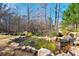 Backyard water feature with lush landscaping and a tranquil waterfall at 4005 Princeton Trce, Cumming, GA 30041