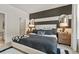 Comfortable bedroom showcasing a modern bed with decorative pillows and chic bedside tables at 401 Nix Ln, Lawrenceville, GA 30046