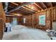 Unfinished basement showing exposed beams and ductwork, ready for customization at 1190 Midland Way, Lawrenceville, GA 30043