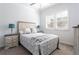 Cozy bedroom features soft carpet, shuttered windows, and stylish bedside tables at 341 Little Pine Ln, Woodstock, GA 30188