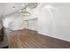 Bright living room with fireplace, high ceilings, recessed lights and wood floors at 1108 Gwens Sw Trl, Lilburn, GA 30047