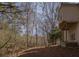 The backyard is secluded, featuring a small stream and bordered by mature trees at 1458 Sweet Bottom Cir, Marietta, GA 30064