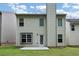 A pleasant backyard featuring a well-maintained lawn and a neutral-toned exterior with a door and a chimney at 4678 Ravenwood Loop, Union City, GA 30291