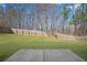 Fenced backyard with lawn and patio at 7686 Brazos Trl, Fairburn, GA 30213