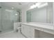 Bathroom featuring a glass shower, white vanity and tiled floors at 3636 Peachtree Ne Rd # 405, Atlanta, GA 30319