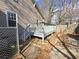 Fenced backyard with a wooden deck and mature trees, providing privacy at 673 Pearce Sw St, Atlanta, GA 30310