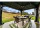 Outdoor patio with a covered dining area and a view of the backyard at 2376 Allman Dr, Jonesboro, GA 30236