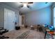 Bedroom featuring neutral paint, a ceiling fan, and carpeted floor at 2376 Allman Dr, Jonesboro, GA 30236