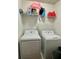 Efficient laundry area equipped with modern washer and dryer for convenience at 3032 Cedar Glade Ln, Buford, GA 30519
