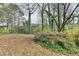 A backyard filled with dead leaves, foliage and tall trees at 2516 Warwick Ne Cir, Atlanta, GA 30345