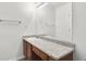 Bathroom featuring granite countertops, wood cabinetry, and ample lighting for a bright and inviting space at 3682 Harvest Dr, Decatur, GA 30034