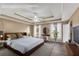 Virtual staging techniques showcase the room with a bed, mirrors, and plants for visualization purposes at 513 Mirramont Pl, Woodstock, GA 30189