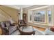 Bright living room with bay window, hardwood floors, and cozy seating area at 4741 Covenant Way, Powder Springs, GA 30127