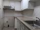 Picture of a kitchen featuring white cabinets, tile backsplash, stainless steel sink, and light countertops at 524 Northridge Crossing Dr, Atlanta, GA 30350