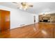 Inviting living room with polished wood floors and stone fireplace at 750 Parkway Se Dr, Smyrna, GA 30080