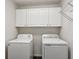 Laundry room with washer and dryer and ample cabinet space at 11637 Brown Bridge Rd, Covington, GA 30016