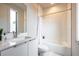 Bright bathroom with modern fixtures, vanity, and bathtub-shower combination at 131 City View Ne Ct, Atlanta, GA 30308