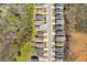 Aerial view of the home in a quiet, residential neighborhood at 11961 Lovejoy Crossing Way, Hampton, GA 30228