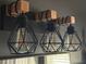 Close up of modern light fixture in bathroom at 1537 David Lee St, Acworth, GA 30102