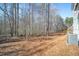 A well-maintained backyard features an expansive lawn area, with a forest in the background at 185 Bellehaven Dr, Woodstock, GA 30188
