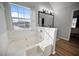 Relaxing bathroom featuring a luxurious soaking tub and modern finishes at 2524 Columbia Crossing Ct, Decatur, GA 30034