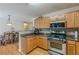 Kitchen featuring granite countertops and stainless steel range at 71 Farm St, Hiram, GA 30141