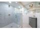 Bright bathroom with frameless glass shower, and updated vanity with granite counters at 139 W Paces Ferry Nw Rd, Atlanta, GA 30305