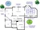Detailed basement floor plan with recreation room, home theater, and exercise area at 403 Glenhurst Trce, Canton, GA 30115
