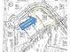 Detailed property site plan highlighting lot dimensions and location within a cul-de-sac at 403 Glenhurst Trce, Canton, GA 30115