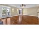 Spacious living room with hardwood floors, double french doors, and natural lighting at 775 Mountain View Nw Ter, Marietta, GA 30064