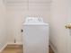 A dedicated laundry room with a white washing machine at 2225 Saint Thomas Way, Suwanee, GA 30024