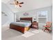 Vaulted ceiling bedroom features neutral carpet, a ceiling fan, and large windows at 4046 Arnolds Mill Opas, Douglasville, GA 30135
