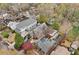 Aerial view of a residential area, displaying the layout of properties, roads, and mature trees at 1181 Lanier Ne Blvd, Atlanta, GA 30306