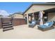 Outdoor patio with hot tub, featuring comfortable lounge chairs for relaxation and enjoyment at 1695 Stone Meadow Rd, Lithonia, GA 30058
