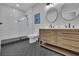 Modern bathroom with a glass-enclosed shower, double vanity, and elegant finishes at 430 Parkbrook Way, Canton, GA 30114