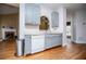 Stylish gray cabinets and stainless steel appliances. Open layout and great lighting at 2657 Neighborhood S Walk, Villa Rica, GA 30180