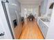 Galley kitchen featuring stainless steel appliances and a cozy breakfast nook with bay window at 2657 Neighborhood S Walk, Villa Rica, GA 30180