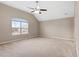 Bedroom featuring a ceiling fan and vaulted ceiling at 825 Bufflehead Ct, Stockbridge, GA 30281