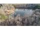 Scenic aerial view of a pond surrounded by trees at 880 Streamside Dr, Mcdonough, GA 30252