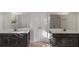 Spacious double vanity bathroom with separate shower and toilet at 880 Streamside Dr, Mcdonough, GA 30252