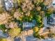 Overhead view of estate showing home layout, surrounding landscaping, and driveway at 2 W Muscogee Nw Ave, Atlanta, GA 30305