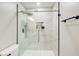 Bathroom featuring glass walk-in shower and modern black hardware at 6641 Poplar Grove Way, Stone Mountain, GA 30087