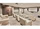Residential theater room with comfortable seating, a projector screen, and ambient lighting at 855 Peachtree St # 2901, Atlanta, GA 30308
