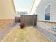 Narrow backyard of home featuring new privacy fence and partial brick exterior at 1649 Auburn Ridge Way, Dacula, GA 30019