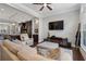 Cozy living room with a view to the kitchen and hardwood floors at 2934 Hermance Ne Dr, Atlanta, GA 30319