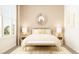 Bright bedroom with a large window, stylish décor, and cozy seating, providing a relaxing atmosphere at 2451 Livi Ln, Buford, GA 30519