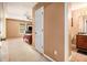 Bedroom with an ensuite bathroom with a modern ceiling fan and a large closet at 1921 Boulder Gate Dr, Ellenwood, GA 30294